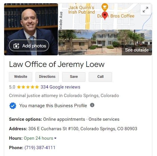 Colorado Springs Criminal, Domestic Violence and DUI Attorney Jeremy Loew. Call 24/7/365 for a free case review. I can help you!